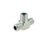 Conector en T de montaje de tubería de acero inoxidable 304, 4 vías, 1/8, 1/4, 3/8, 1/2, rosca macho hembra, conector acoplador adaptador de aire de alta presión(SS-PE-M,1/2")