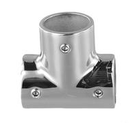 Conector en T de tubo de acero inoxidable 316 para yate BiMiniature Jacking Fastener | Ajuste de tres vías de grado marino para cubierta de barco al aire libre y hardware de cabina | Plata (25 mm)