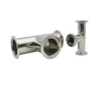 Conector en T de vacío de acero inoxidable 304, brida recta KF16 KF25 KF40 KF50 T, accesorios de conector de Triple abrazadera, anillo OD de 30/40/55/75mm(KF50)