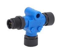 Conector en T Marino para Redes NMEA 2000, Terminador en T Resistente Al Agua IP67 Duradero para Aplicaciones Lowrance y Yates, Conector de 1 X 5 Pines (BLUE)
