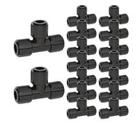 Conector en T para riego por goteo, conector en T, manguera de riego de 1/4 pulgadas, doble junta con cierre rápido, conector de manguera para riego de frutas, jardineras, césped