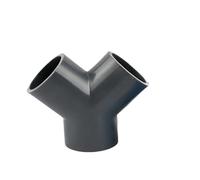 Conector en T tipo Y for tubería de PVC 20 a 63 mm diámetro interior, 3 vías, adaptador tubo riego for jardín, acuario, pecera, accesorios plástico(Grey,50mm (1 Piece))