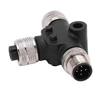 Conector en T Universal M12 IP67 Adaptador Divisor 5 Pines a Prueba de Agua para Cable de Conexi¨®n de Red