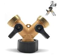 Conector en Y, conector de manguera, grifo doble para lavadora, distribuidor en Y de 2 vías, 3/4 de