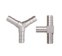 Conector en Y de 3 vías for manguera de 6, 8, 10, 12, 13, 14, 15, 16, 19, 20 y 25 mm, adaptador de acoplamiento for tubería de acero inoxidable 304(T-Type 8mm)