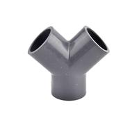 Conector en Y en forma de T con diámetro interior de 20/25/32/40/50/63 mm, adaptador for tubo de riego de jardín, accesorios for riego de peces de acuario.(Grey,40mm)