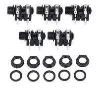 Conector Est¨¦reo de 6,35 Mm, Conector Jack Est¨¦reo de 5 Piezas Conexi¨®n R¨¢pida Duradera para Micr¨®fono (Z¨®calo positivo)