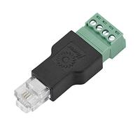 Conector Ethernet ASHATA, conector de cable Ethernet RJ11 6P4C macho a conector de terminal de tornillo de 4 pines