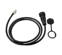 Conector Ethernet impermeable IP67 E13T, conector de red CAT6A con rosca, contactos de bronce fosforoso dorado, PA66 V0 para iluminación LED exterior y automatización industrial, negro (1 metro)