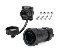 Conector Ethernet impermeable RJ45, conector de red industrial Cat6, conector de aviación de doble puerto 8P8C, conector de señal impermeable IP68 para aplicaciones domésticas e industriales