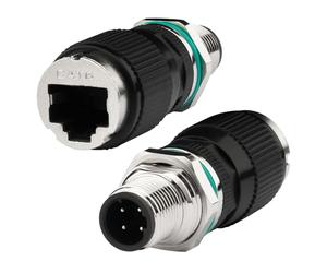 Conector Ethernet M12 a RJ45 de 10 Gbps, adaptador industrial blindado Lonlonty Cat6a IP68 impermeable para automatización industrial, monitoreo de red de sensores al aire libre, producción automotriz