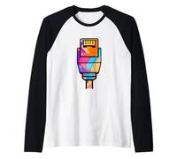 Conector Ethernet RJ45 Geek psicodélico Camiseta Manga Raglan