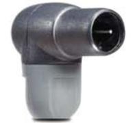 Conector f macho coaxial rapido acodado blindado