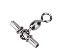 Conector giratorio de pesca, 5 tipos 20pcs/set Grúa de línea cruzada en forma de T duradera Conectores giratorios de pesca Accesorios Conector de línea de gancho de presión de barril en forma de T(2#)