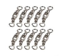Conector giratorio de pesca de acero inoxidable resistente para agua salada, atún de caza grande para aparejos de tiburón, color plateado, fuerte anillo antitorsión (8)