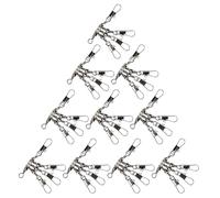 Conector giratorio de pesca de tres vías para cebos duros, señuelos, cabeza de plantillas, rotaciones suaves, construcción de latón de acero, agua salada, agua dulce, pesca giratoria, conecta