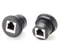 Conector hembra a hembra RJ12 6P6C, montaje en Panel empotrado redondo, acoplador de paso de mamparo RJ12, enchufe extensor for teléfono