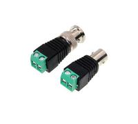 Conector hembra BNC macho coaxial Cat5 a conector hembra BNC for acceso a cámara CCTV Balun de vídeo, 2 uds.(1 Male 1 Female)