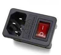 Conector hembra C14 para chapa de 1,0 mm con interruptor luminoso, para dispositivos fríos, conector de audio