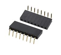 Conector hembra de ángulo recto de una sola de 2,54mm, Conector de 1x2/3/4/5/6/7/8/9/10/20/40 pines para(8Pin,10PCS)