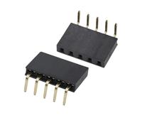 Conector hembra de ángulo recto de una sola de 2,54mm, Conector de 1x2/3/4/5/6/7/8/9/10/20/40 pines para(5Pin,10PCS)