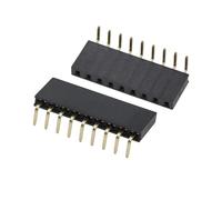 Conector hembra de ángulo recto de una sola de 2,54mm, Conector de 1x2/3/4/5/6/7/8/9/10/20/40 pines para(9Pin,5PCS)