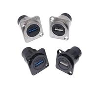 Conector hembra de Metal USB 2,0 3,0 tipo D, conector de montaje en Panel, 1 Uds.(Silver,2.0)