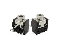 Conector Hembra estéreo Mono de 3,5 mm, 100 Unidades, PJ-306, 5 Pines, for Auriculares, Color Negro