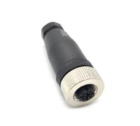 Conector Hembra M12 de 4 Polos, Conector Circular de código a de 4 Agujas Conector de Tornillo de instalación in situ de 12 mm Conector Femenino de Aviación Conector Circular Industrial Impermeable