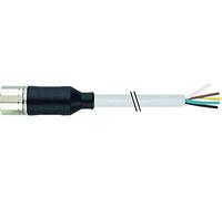 Conector hembra M23 de 19 pines, recto, con extremo libre.