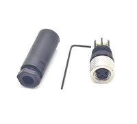 Conector Hembra M8 de 3 Pines, Conector Redondo Recto codificado A de 3 Pines in situ de Tornillo instalable de 8 mm Aviation Hembra Conector Conector IP67 Conector Circular Industrial
