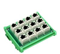 Conector hembra RJ45 8p8c de 12 vías, 12 puertos, adaptador de bloque de terminales, placa Pcb, puerto de red, convertidor de conector Ethernet RJ45