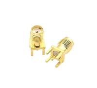 Conector hembra SMA de 10/50/100 Uds. Se aplica a conectores RF chapados en oro de montaje recto PCB con borde de soldadura de 1,6mm(SMA-KE,50 Pcs)