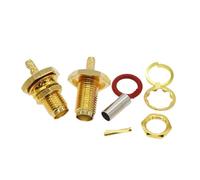 Conector hembra SMA impermeable, 100 unidades por lote, crimpeado, RG174/RG316/LMR100, chapado en oro, 50 ohmios, conector RF SMA.