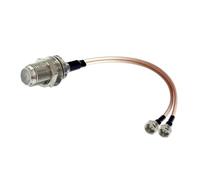 Conector hembra tipo F macho a 2 XF, Cable combinador divisor tipo Y de 3 vías, Cable flexible RG 316 de 15CM/30CM/50CM(FK-2XFJ,50cm)