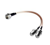 Conector hembra tipo F macho a 2 XF, Cable combinador divisor tipo Y de 3 vías, Cable flexible RG 316 de 15CM/30CM/50CM(FJ-2XFK,15cm)
