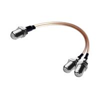 Conector hembra tipo F macho a 2 XF, Cable combinador divisor tipo Y de 3 vías, Cable flexible RG 316 de 15CM/30CM/50CM(FK-2XFK,30cm)