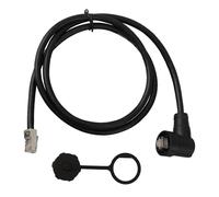 Conector impermeable E13 IP67 macho roscado para CAT5E CAT6A, diseño moldeado en ángulo con carcasa PA66 y pines de cobre fosforado chapados en oro