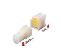 Conector impermeable for automóvil con paso de 2,3mm, par macho y hembra de 6 pines y 3 orificios for bloque de terminales de arnés de cableado de vehículo(4Pin-1set)