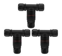 Conector Impermeable IP68, 3 Vías en T, Nylon y Latón, Resistente al Agua y al Fuego - Protección Total para Equipos Exteriores, Alta Seguridad y Fácil Instalación