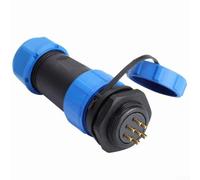 Conector impermeable SP21, enchufe de montaje en panel IP68, cable resistente con tuerca trasera para aplicaciones eléctricas marinas (7 pines)
