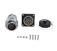 Conector Industrial 10 Pines Macho Hembra para Panel, Conector Cable Metálico 10mm 4 Pares, Industrial Macho Hembra Accesorio de Conexión Seguro y Duradero