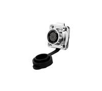 Conector industrial de señal de alimentación con clavija y toma de aviación de 8 pines LP16 de metal redondo(Flange female seat)