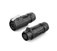 Conector industrial estanco IP68 CNLINKO LP-12 Conector circular rápido de enchufe rápido Carcasa de plástico PBT Conector de aviación M12 Macho y Hembra de 2 a 8 pines (6 pines)