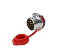 Conector industrial M24, IP68, impermeable, GEN3, núcleo de goma, 10, 12, 19 y 24 pines, conector rápido de alimentación a presión.(Male nut socket,10P)