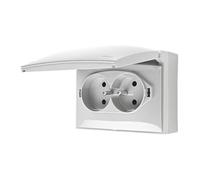 Conector IP44, doble compacto con Simon Aquaclick ACGZ2/11