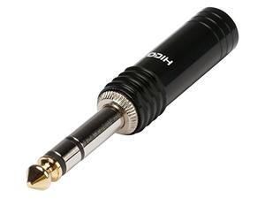 Conector Jack 6,3 mm estéreo macho vertical 3 puntos Hicon hi-j63s04 (la unidad)