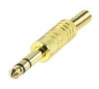 Conector Jack 6.35mm Metalizado Dorado Estéreo Macho