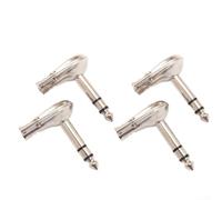Conector Jack 6.35mm TRS 34mm Largo Metal 4Pcs | Compatible audio para profesional, conexión soldadura segura, terminales estaño incluidos, para resistencia , uso mixer