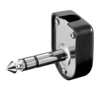 Conector jack 6,3mm macho stereo acodado